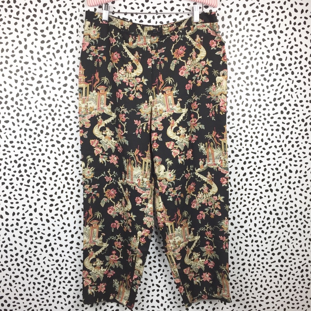Talbots Petites Asian Toile Crop Pants Size 14P